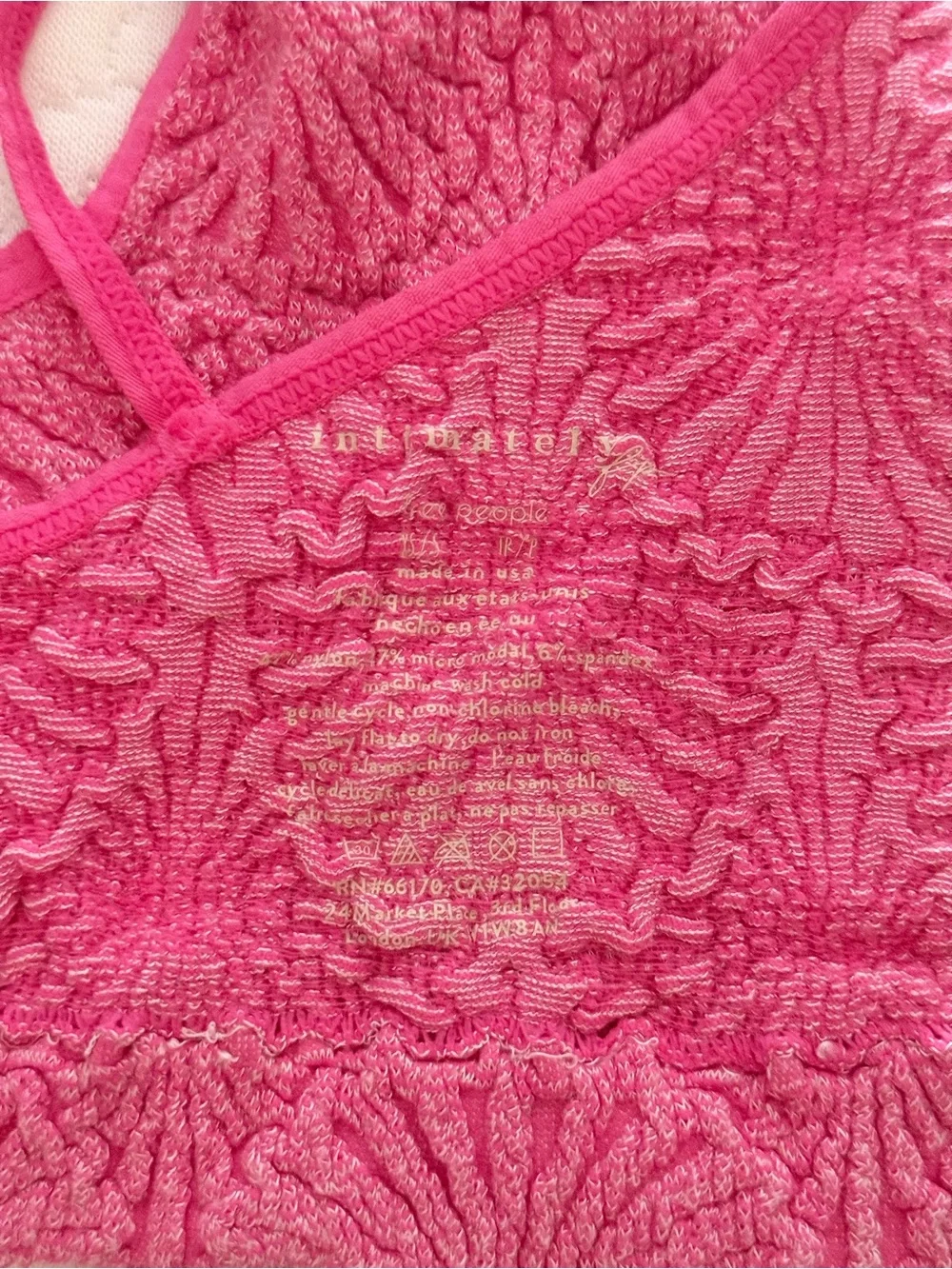 Intimately Free People Smocked Crop Top Hot Pink XS/S
